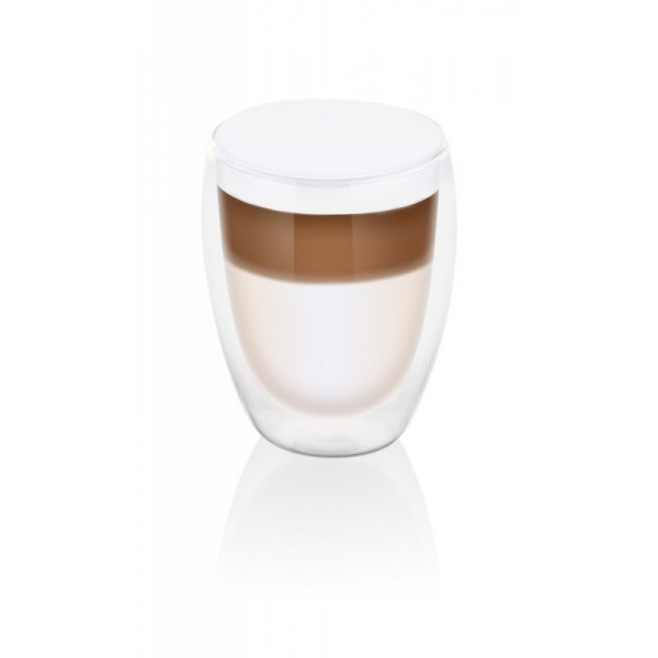 Set 2 pahare pentru latte macchiato ETA 4181 93020, 350 ml, pereti dubli din sticla borosilicata