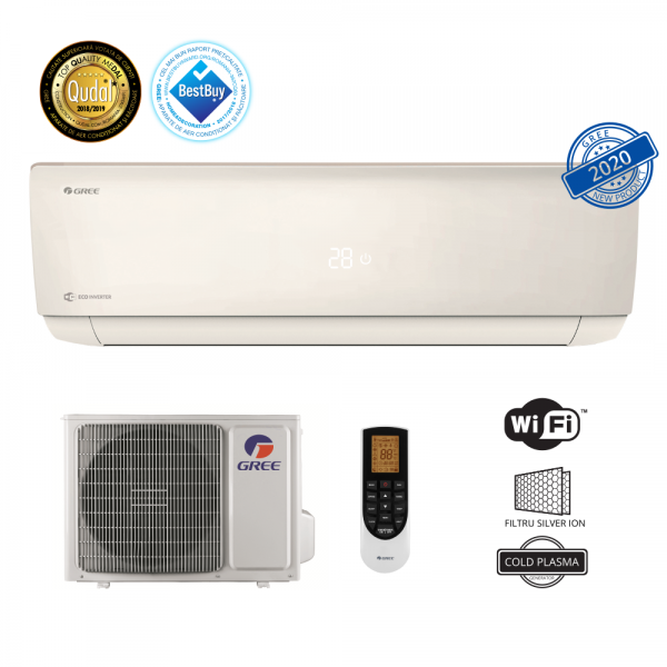GREE aer conditionat Eco Inverter Bora A4 Silver 18000 BTU - GWH18AAD-K6DNA4B, Wi-Fi GREE aer conditionat Eco Inverter Bora A4 Silver 18000 BTU - GWH18AAD-K6DNA4B, Wi-Fi