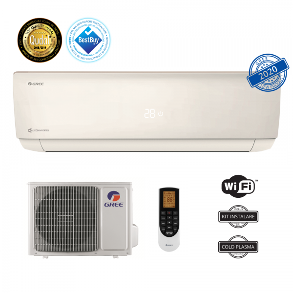 Gree Aer conditionat GWH09AAB-K6DNA4A, Bora A4, Silver, 9000 BTU cu Kit Instalare inclus Gree Aer conditionat GWH09AAB-K6DNA4A, Bora A4, Silver, 9000 BTU cu Kit Instalare inclus