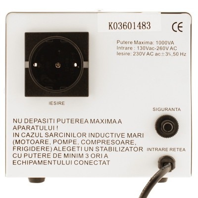 Stabilizator de tensiune cu servomotor PHK-1000VA precizie 3% (PHK-1000VA)