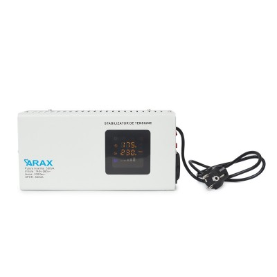 Stabilizator tensiune cu releu slim, sinusoidala pura + ecran LED, montare pe perete 500VA 300W (ARAX-SLWSR-500VA)