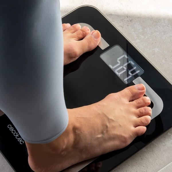 Cantar de baie digital Cecotec 4090 Surface Precision 9500 Smart Healthy, Ecran LCD, Maxim 180 kg, TenBIA, Four Precision, BabyWeight, Negru (04090)