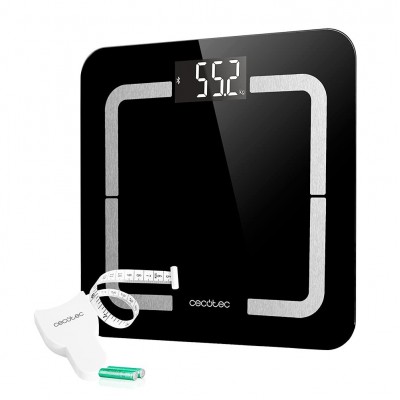 Cantar de baie digital Cecotec 4090 Surface Precision 9500 Smart Healthy, Ecran LCD, Maxim 180 kg, TenBIA, Four Precision, BabyWeight, Negru (04090)