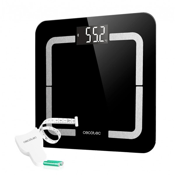 Cantar de baie digital Cecotec 4090 Surface Precision 9500 Smart Healthy, Ecran LCD, Maxim 180 kg, TenBIA, Four Precision, BabyWeight, Negru (04090)