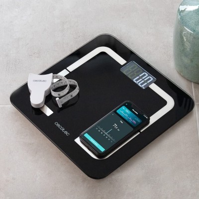 Cantar de baie digital Cecotec 4090 Surface Precision 9500 Smart Healthy, Ecran LCD, Maxim 180 kg, TenBIA, Four Precision, BabyWeight, Negru (04090)