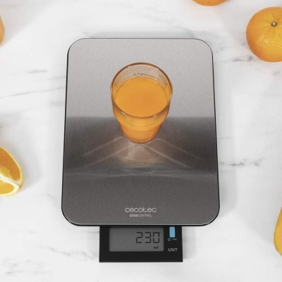 Cantar de bucatarie Cecotec Smart Cook Control 9000, Inox, 10kg, rezistent la apa, masurare solide si lichide (04098)