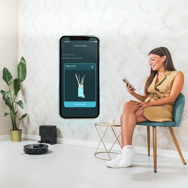 Robot de aspirare Conga 8490 Ultimate Ultra, 4 in 1, 7000 Pa, Laser, Autonomie 170 minute, 2 perii centrale, Functie mop, baza autocuratare (A01_EU01 _100082)