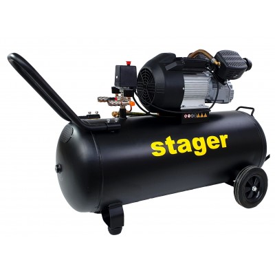 Compresor aer Stager HM3100V-10, 100L, 10bar, 356L/min, monofazat, angrenare directa (453010310010)