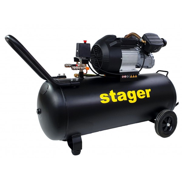 Compresor aer Stager HM3100V-10, 100L, 10bar, 356L/min, monofazat, angrenare directa (453010310010)