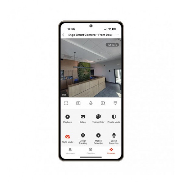 Cameră IP de supraveghere Engo Smart 360° interior - WiFi - 4MP - IR - 1440p - alb (ENGECAM)