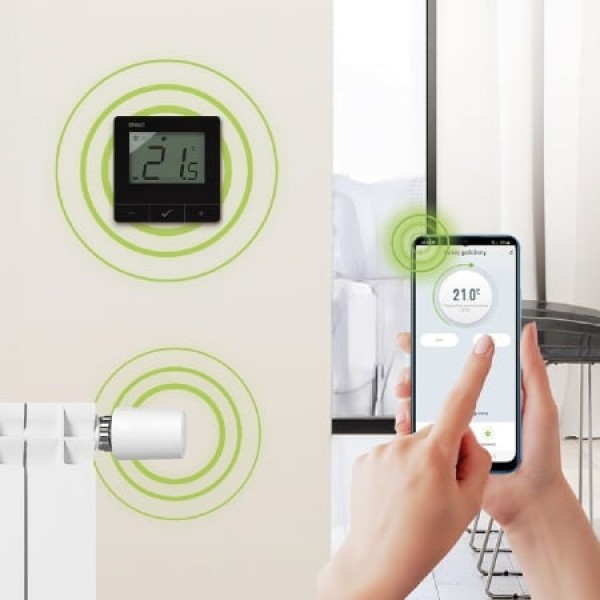 Cap termostatic radiator inteligent ENGO ETRV-M30 + RA, fără fir, alimentat cu baterii (ENGETRVM30)