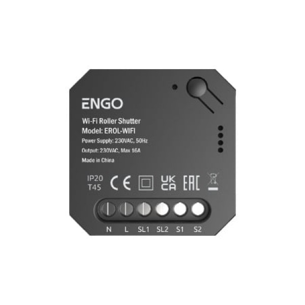 Releu inteligent pentru rulouri de ferestre ENGO Smart, Wi-Fi, 16A (ENGEROLWIFI)