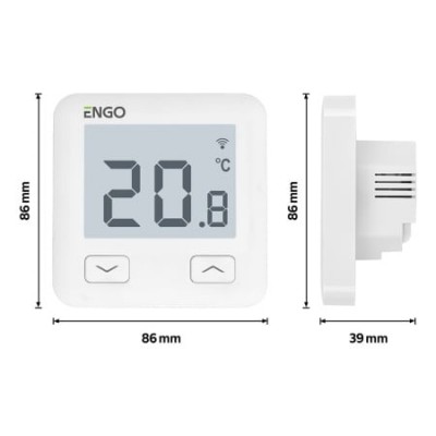 Termostat de ambient ENGO E10, wifi și bluetooth, alb, incastrabil, 230V (ENGE10W230WIFI)