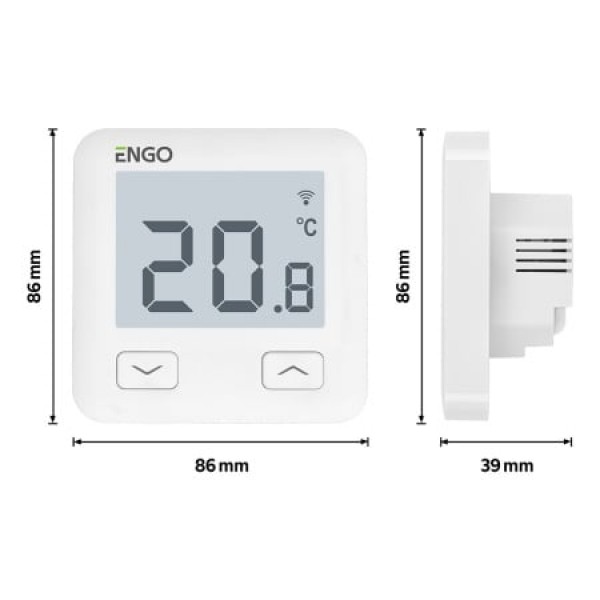 Termostat de ambient ENGO E10, wifi și bluetooth, alb, incastrabil, 230V (ENGE10W230WIFI)