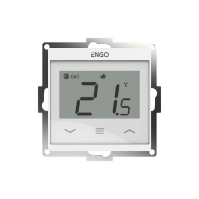 Termostat de cameră smart ENGO E55 WiFi, Tuya, încastrabil, 230v - alb (ENGE55-W)