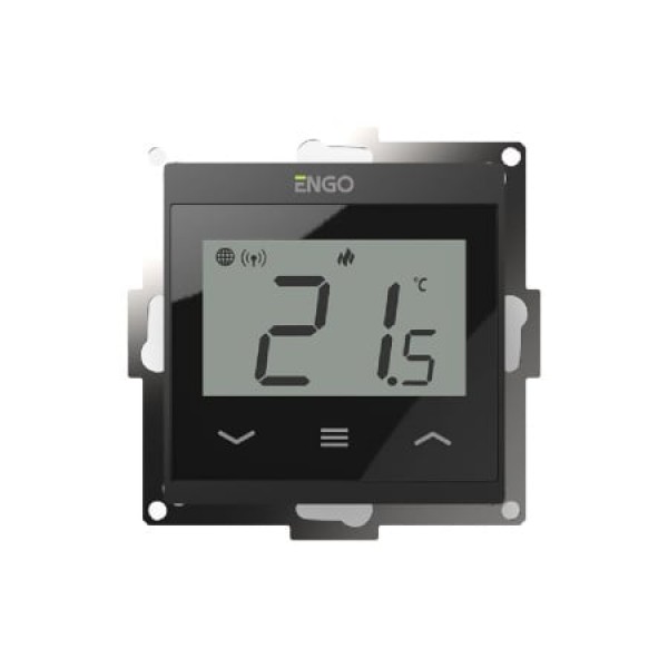 Termostat de cameră smart ENGO E55 WiFi, Tuya, încastrabil, 230v - negru (ENGE55-B)