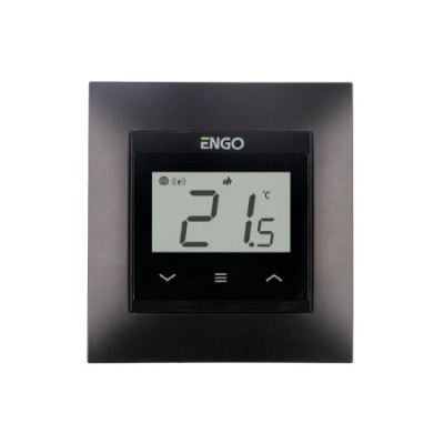 Termostat de cameră smart ENGO E55 WiFi, Tuya, încastrabil, 230v - negru (ENGE55-B)