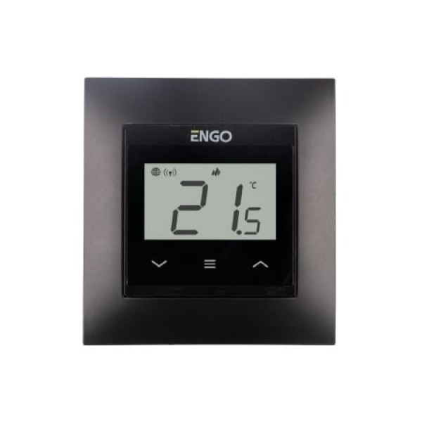 Termostat de cameră smart ENGO E55 WiFi, Tuya, încastrabil, 230v - negru (ENGE55-B)