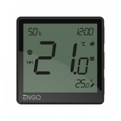 Termostat inteligent ENGO ONE ZigBee, negru, cu baterie Li-Ion (ENGEONEBATB)
