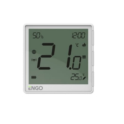 Termostat inteligent ENGO ONE ZigBee, alb, cu baterie Li-Ion (ENGEONEBATW)