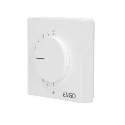 Termostat simplu ENGO SIMPLE, alb, cu fir, 230v (ENGESIMPLE230W