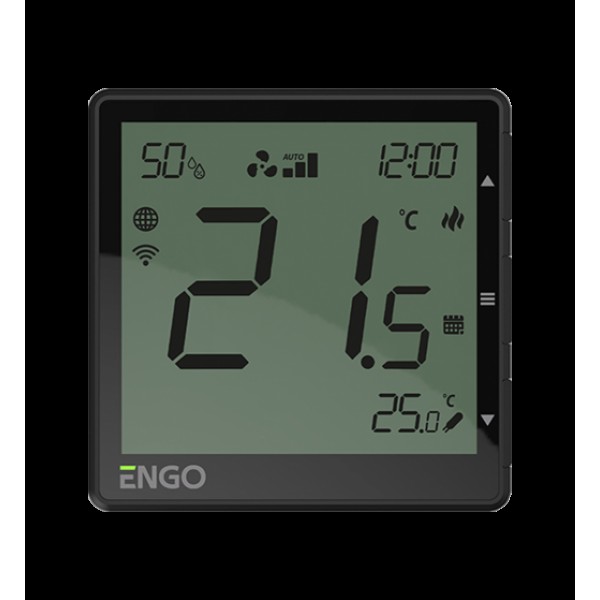 Termostat inteligent de camera ventiloconvector 230v - Engo EFAN-230B - WiFi - Tuya - Negru (ENGEFANRFB)
