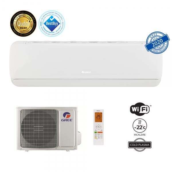 Gree Aparat de aer conditionat G-tech GWH09AEC-K6DNA1A 9000 BTU, Wi-Fi, COLD PLASMA Gree Aparat de aer conditionat G-tech GWH09AEC-K6DNA1A 9000 BTU, Wi-Fi, COLD PLASMA