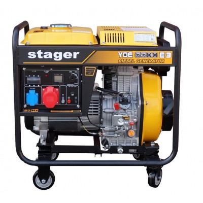 Generator open-frame Stager YDE6500E3, 5.5kW, trifazat, diesel, pornire la cheie (1158006500E3)