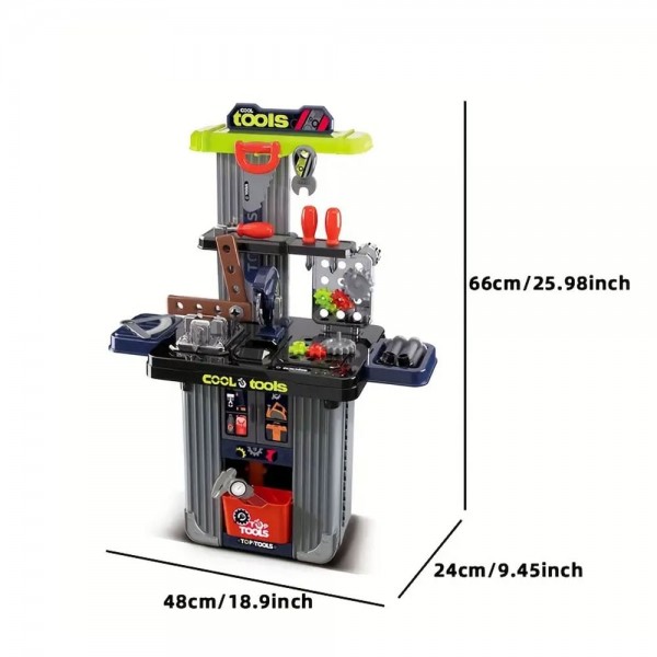 Banc de lucru jucarie Rovo 102A, cu unelte si accesorii, 42 piese (102A) Banc de lucru jucarie Rovo 102A, cu unelte si accesorii, 42 piese (102A)