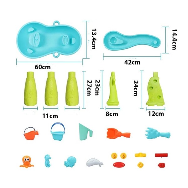 Masuta de joaca Rovo HG-1219 pentru apa si nisip, accesorii incluse (HG-1219)