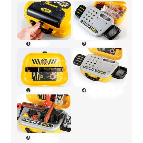 Trusa scule jucarie Rovo 916, cu unelte si accesorii, 24 piese (008-916)