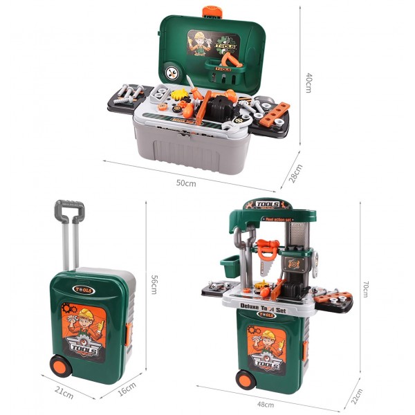 Banc de lucru jucarie Rovo 952, cu unelte si accesorii, 35 piese (008-952) Banc de lucru jucarie Rovo 952, cu unelte si accesorii, 35 piese (008-952)