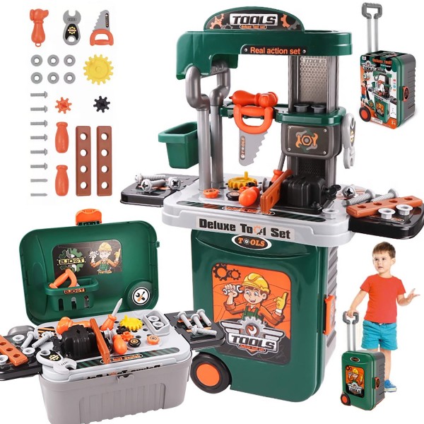 Banc de lucru jucarie Rovo 952, cu unelte si accesorii, 35 piese (008-952) Banc de lucru jucarie Rovo 952, cu unelte si accesorii, 35 piese (008-952)