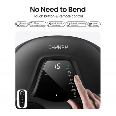 Aparat de masaj picioare Renpho RP-FM058R, Masaj Shiatsu, caldura, compresie aer cu 4 niveluri, temporizator, telecomanda (RP-FM058R)