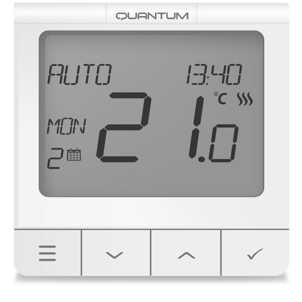Salus Termostat seria Quantum, ecran extins și funcții avansate, montaj în doză, 230V WQ610 Salus Termostat seria Quantum, ecran extins și funcții avansate, montaj în doză, 230V WQ610