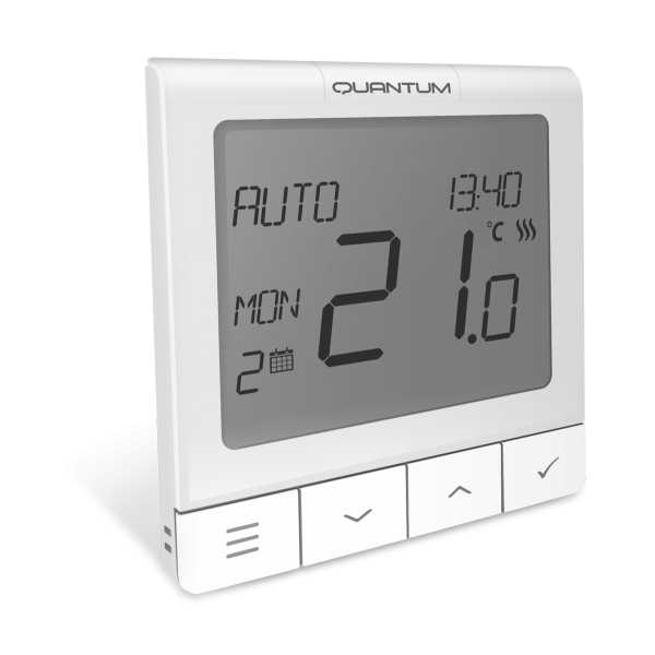 Salus Termostat seria Quantum, ecran extins și funcții avansate, montaj în doză, 230V WQ610 Salus Termostat seria Quantum, ecran extins și funcții avansate, montaj în doză, 230V WQ610