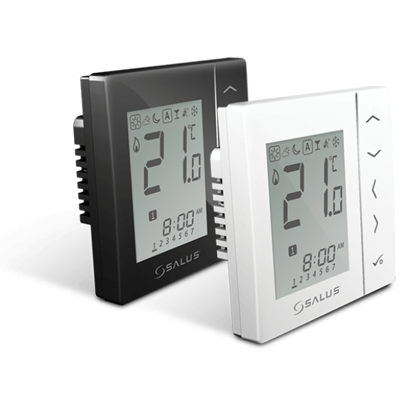 Salus Termostat programabil alb, montaj în doză, butoane tactile VS30W Salus Termostat programabil alb, montaj în doză, butoane tactile VS30W