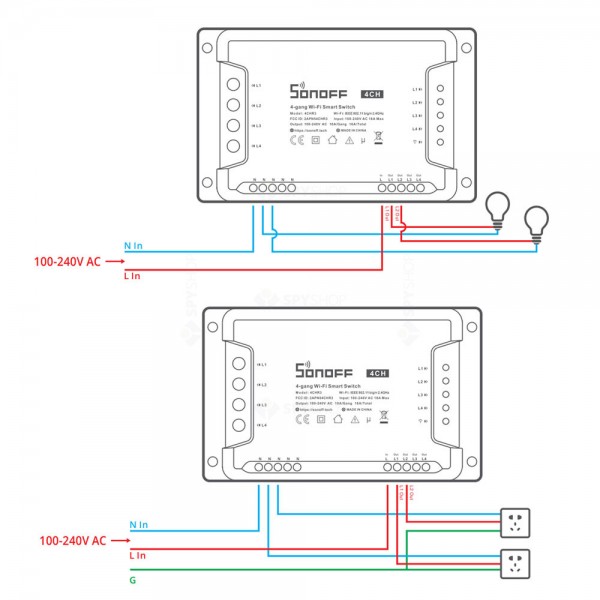 Releu Smart Wireless Sonoff 4CHR3, 4 canale, Alexa / Google Home (4CHR3) Releu Smart Wireless Sonoff 4CHR3, 4 canale, Alexa / Google Home (4CHR3)