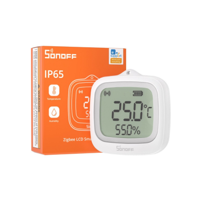 Senzor Temperatura si Umiditate SONOFF SNZB-02WD, Zigbee 3.0, IP65, cu Display LCD (SNZB-02WD)