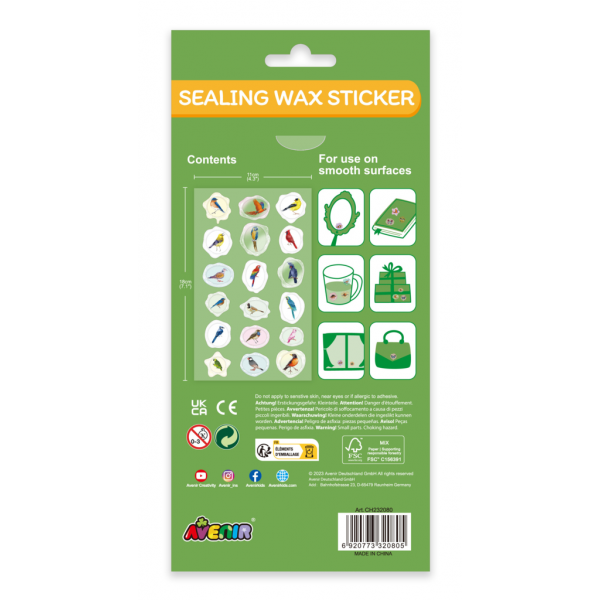 Abtibilduri imitatie sigiliu - Pasari, colectia Creatii Naturale