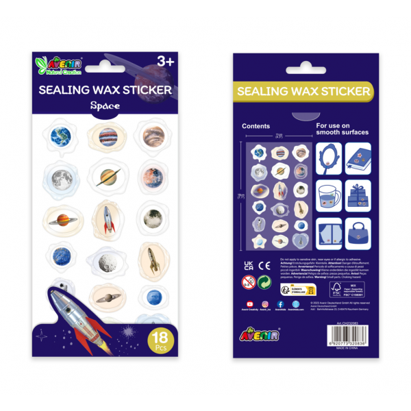 Abtibilduri imitatie sigiliu - Spatiu, colectia Creatii Naturale