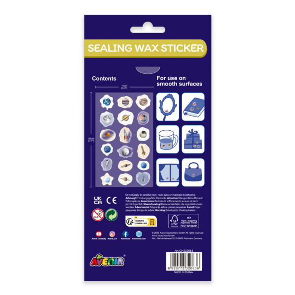 Abtibilduri imitatie sigiliu - Spatiu, colectia Creatii Naturale