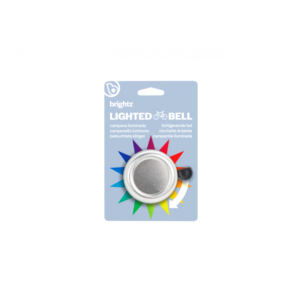 Clopotel cu lumini LED multicolore pentru bicicleta, argintiu