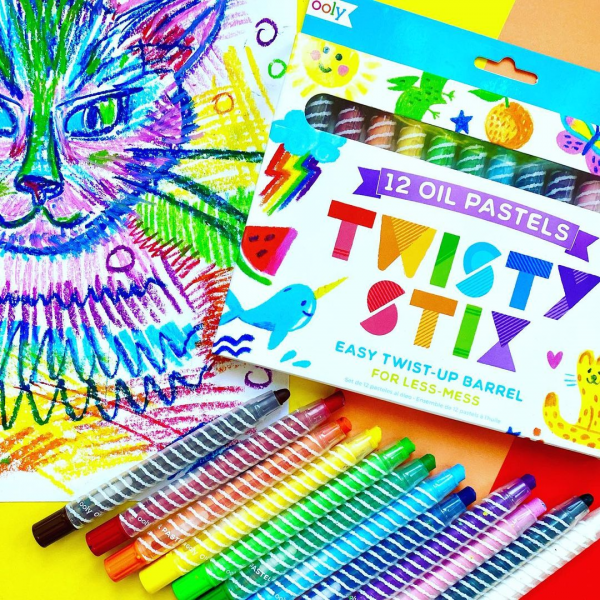 Creioane pictura cu ulei, Twisty Stix, set 12 culori Creioane pictura cu ulei, Twisty Stix, set 12 culori