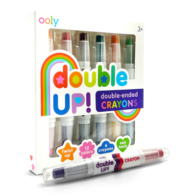 Creioane cerate duble, set de 6, Double up! , 12 culori