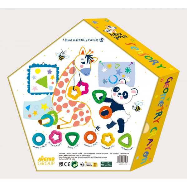 Creioane cerate geometrice Crazy-Mold, set de 6 - Haku Yoka