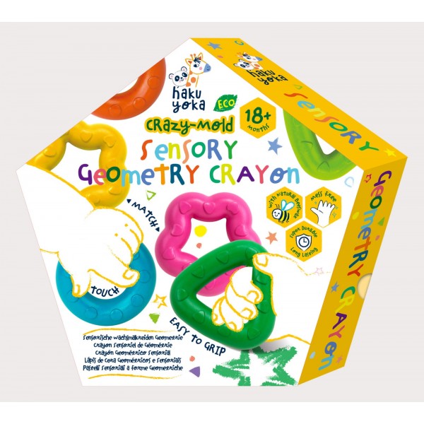 Creioane cerate geometrice Crazy-Mold, set de 6 - Haku Yoka