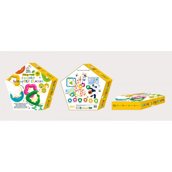 Creioane cerate geometrice Crazy-Mold, set de 6 - Haku Yoka