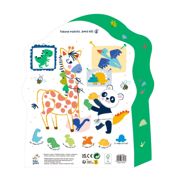 Creioane cerate pentru degete - Dinozauri, set de 6 - Haku Yoka Creioane cerate pentru degete - Dinozauri, set de 6 - Haku Yoka