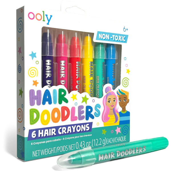 Creioane colorate pentru par Hair Doodlers - set de 6
